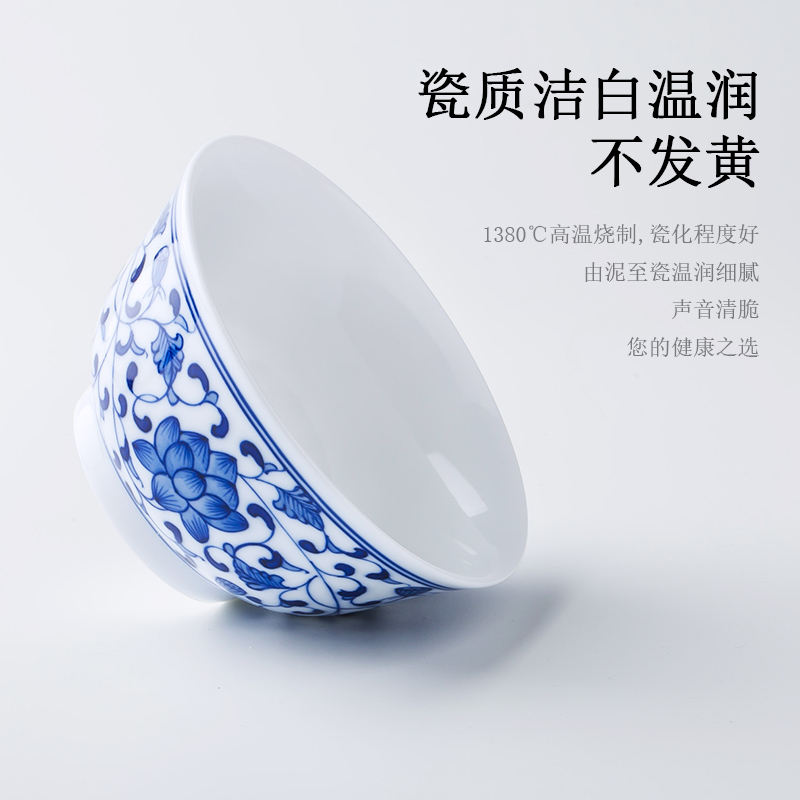 . Poly real scene hand blue and white porcelain of jingdezhen ceramic cups kung fu small single CPU master cup tea tea cups