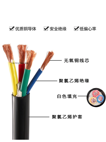 KVVR Медный сердечный проволоки RVV2/3/4/5/6 Ядра x1.5 2,5 4 6 квадратных много -коррективных мягких проводов