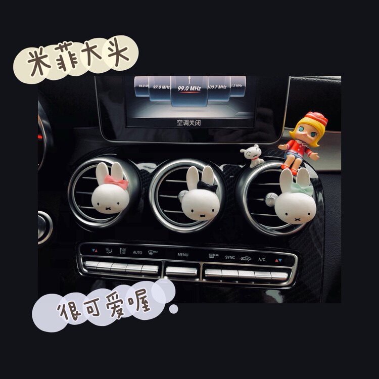 ins cute big head rabbit ears bow cute aromatherapy diffuser stone gypsum deodorant perfume clip car