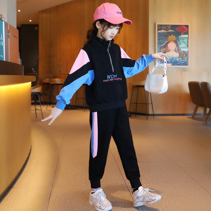 Girls Set 2022 New Casual Kids Fashiony Foreign Kids Girls Clothes Big Kids Spring Sports Suit