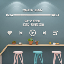 Milk tea shop wall decoration Jay Chou lyrics wall stickers 3d Net red text creative personality dessert background