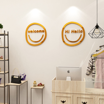 Clothing store decoration cloth net red background wall wall stickers creative personality women shop window nail haircut