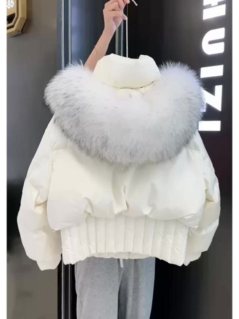 Clearance leakage~The counter has withdrawn the foreign trade women's  clothing street designer short white thick down jacket for women winter