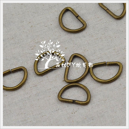 (Forest Sales) Inner Diameter Width 2cm Green Bronze D Buckle D Ring Half Ring 100 Packs 290g
