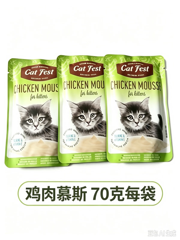 Exported to Russia Cat Snacks Meat Cubes Cat Soft Package Wet Food Package Nutritional Fattening Hair Gills 70g*12 Bags/Box