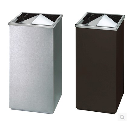 Eurostyle Flip Cigarette Ash Bucket Hotel Guesthouse Rectangular Trendy Stainless Steel Trash Can Black Baking Varnish Containing Cask