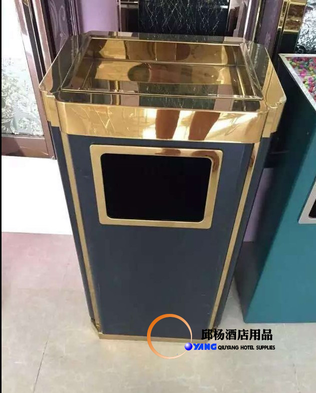 Golden Bully King Stainless Steel Tobacco Ash Barrel Eurostyle Hotel Lobby Trash Cans Upscale Makeup Room Trash Cans Custom