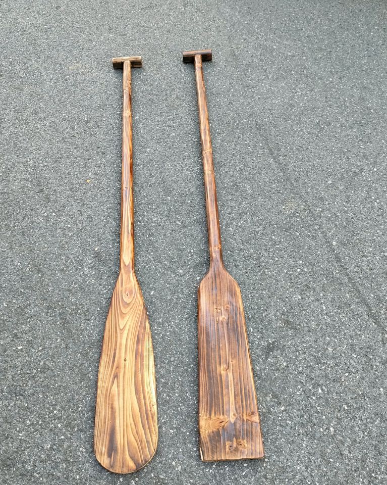 0.6-3 meters charcoal burnt paddles old vintage restaurant decoration ornaments wooden stage performance props solid wood paddles