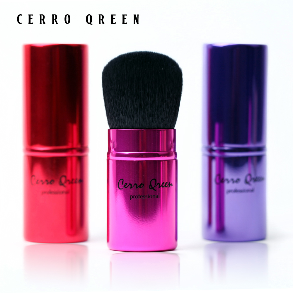 Cerro Qreen化妆刷便携带盖散粉刷 腮红刷 粉底刷 伸缩刷化妆工具