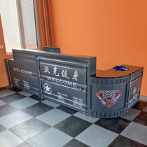 Cashier Desk Corner Iron Art Bar Terrace Creative Retro Barbecue Restaurant Restaurant Shop Container Industry Front Desk Reception