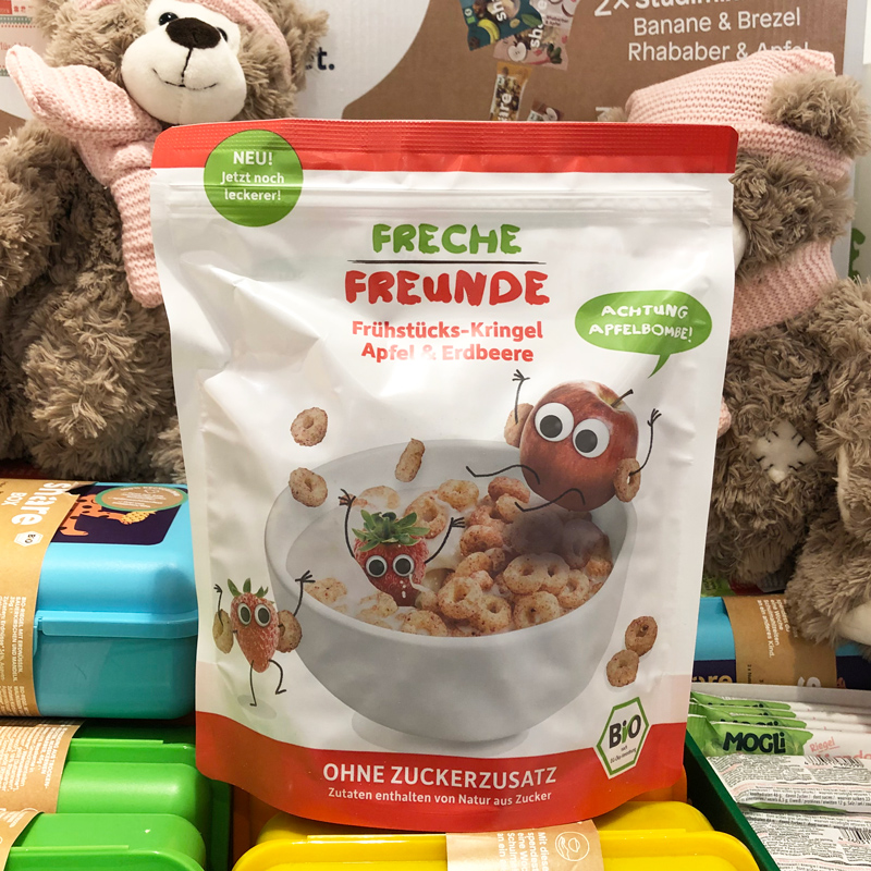 German Eddie Bear Organic Fruit Circle 1 year old Breakfast apple strawberry banana oat corn puff 125g