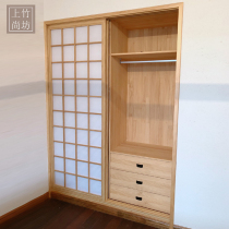 Japanese wardrobe door customization side cabinet door tatami door wreck paper grille door Net red light luxury rattan door customization