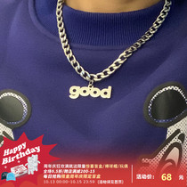 Beautiful store MeihaoStore original design titanium steel good letter pendant necklace female cold wind couple