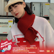 Beautiful Store MeihaoStore Short Small Scarf Winter Solid Color Knitted Couples Joker Simple