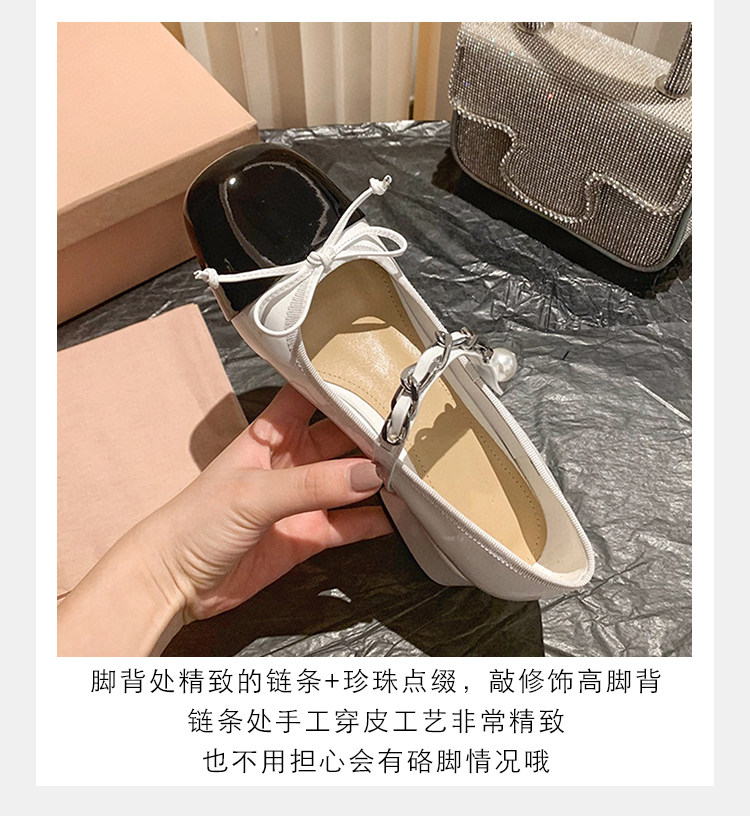 Туфли Мэри Джейн miu*法式复古中跟蝴蝶结高跟鞋粗跟方头一字扣小香风玛丽珍单鞋女 Rv&sw