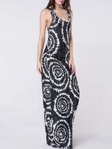 2018 Sexy Women Print vest Dress summer Beach long skirt