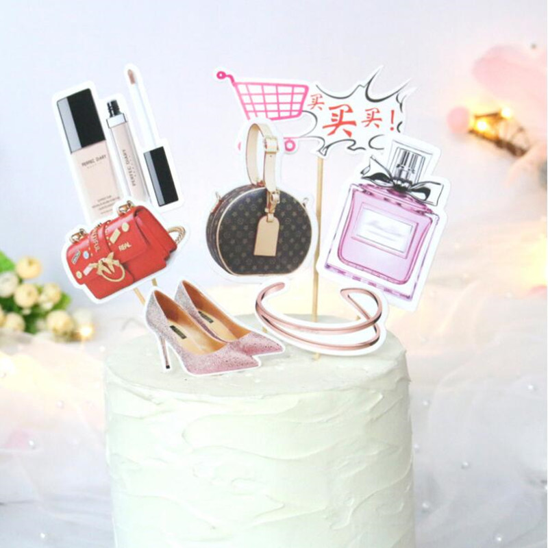 Cake decoration decoration buy buy buy set rich card perfume bag decoration