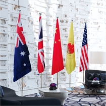 High-grade indoor floor flagpole 2 meters 2 6 meters titanium gold and silver flag party flag stainless steel office conference room vertical flag