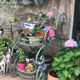 ແບບເອີຣົບເຫຼັກ wrought ສີຂຽວ dining ລົດດອກຢືນ succulent potted ຂະຫນາດນ້ອຍດອກຢືນແບບເອີຣົບ retro distressed pulley towable