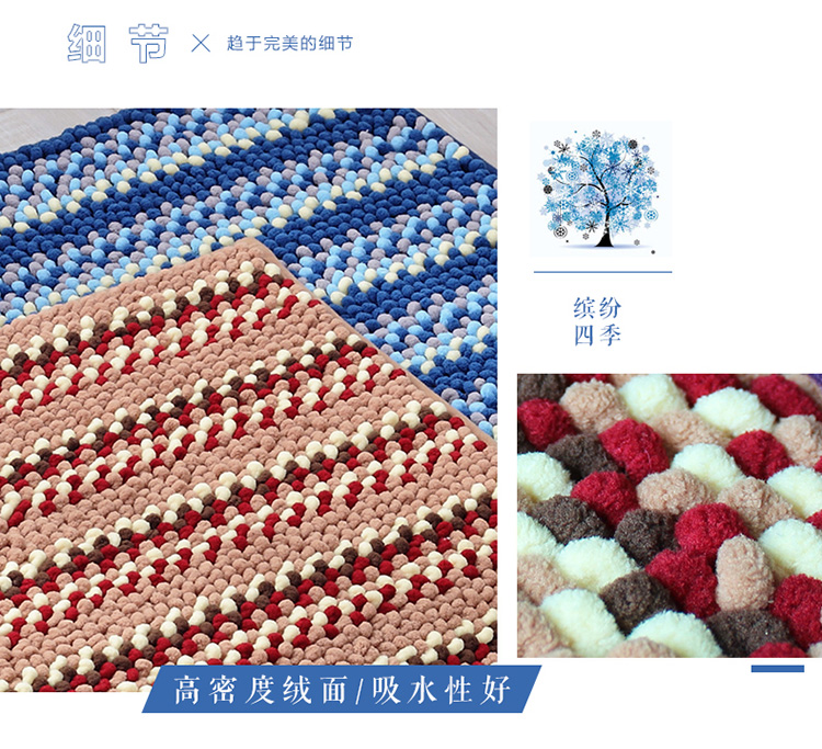Đầy màu sắc bốn mùa lối vào chenille sàn mat phòng ngủ lối vào pad phòng tắm hấp thụ mat cửa phòng tắm mat - Thảm sàn thảm xốp trải sàn
