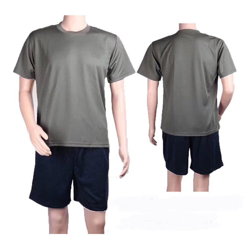 Summer Workout T-Shirt Half Sleeve Shorts Set Training Suit Undershirt Round Neck Short Sleeve Top Men Loose Pants