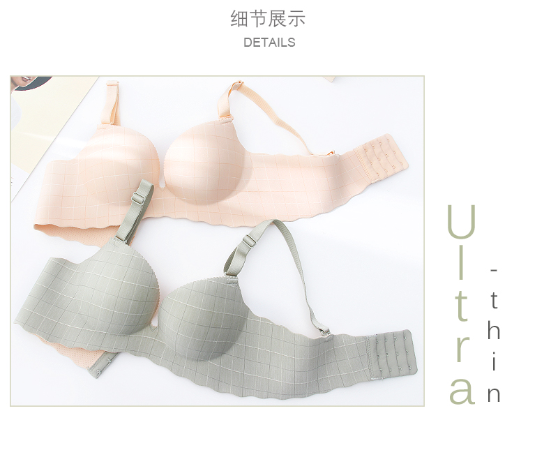 Bộ đồ lót nữ mỏng đặt áo ngực thu nhỏ ngực gợi cảm nhận sữa chống chảy xệ không có vòng thép trên áo ngực không tì vết áo ngực không gọng
