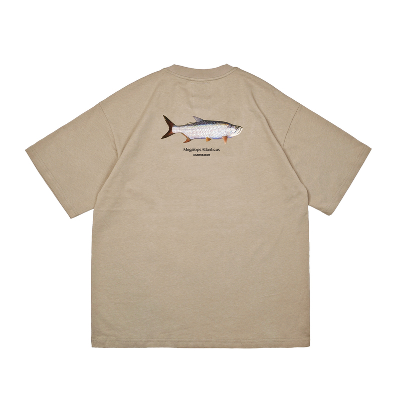 Campseason Spring and Summer Fishing Outdoor Japanese Casual Printed Loose Hand-Painted Sea Bream Round Neck Short-Sleeved T-Shirt