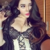 Pinkamoney ren mới corset tòa án lưới gợi cảm thu thập đồng phục corset cám dỗ