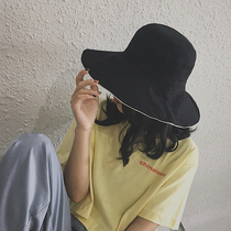 Cai Cai Double face can wear a fishermans hat female sunscreen cover Summer Korean version hat Large along the sun hat anti-UV rays