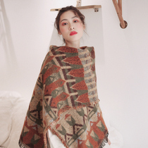 Xinjiang Tibet Greater Northwest Cloud Guihuan Travel Mori Department Oversize Scarf Women Winter Thickened warm and warm cape dual-use autumn