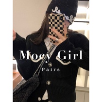 sandro asw small fragrance V collar red knitting sweater 2022 Spring Han Version retro shade slim sweater