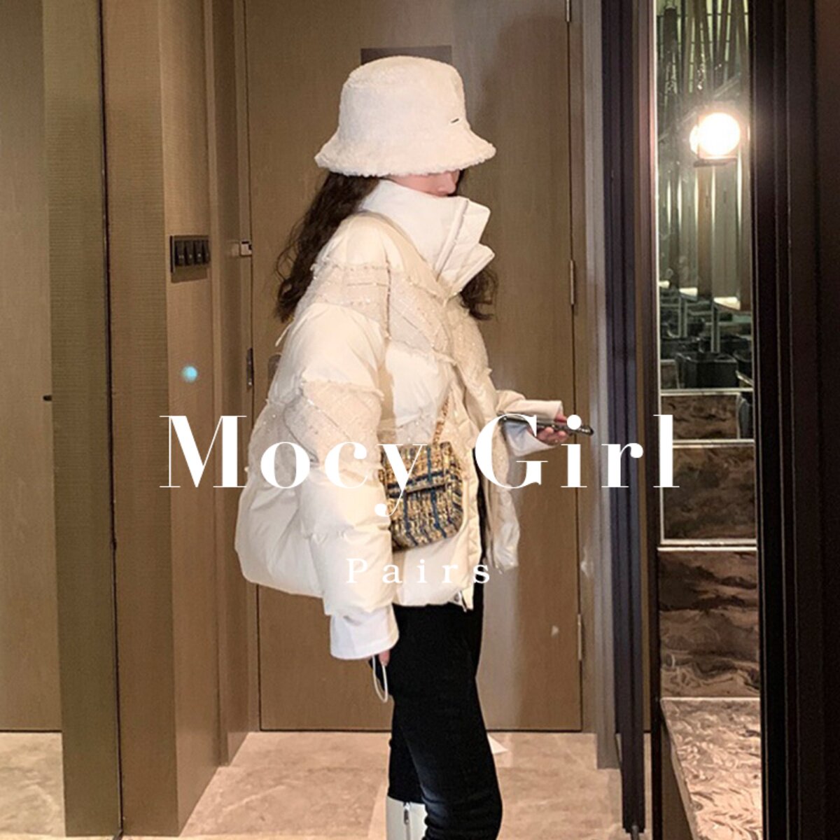 Sandro asw down jacket women's short 2022 winter Korean version of the small fragrance style thickened and thin bread jacket