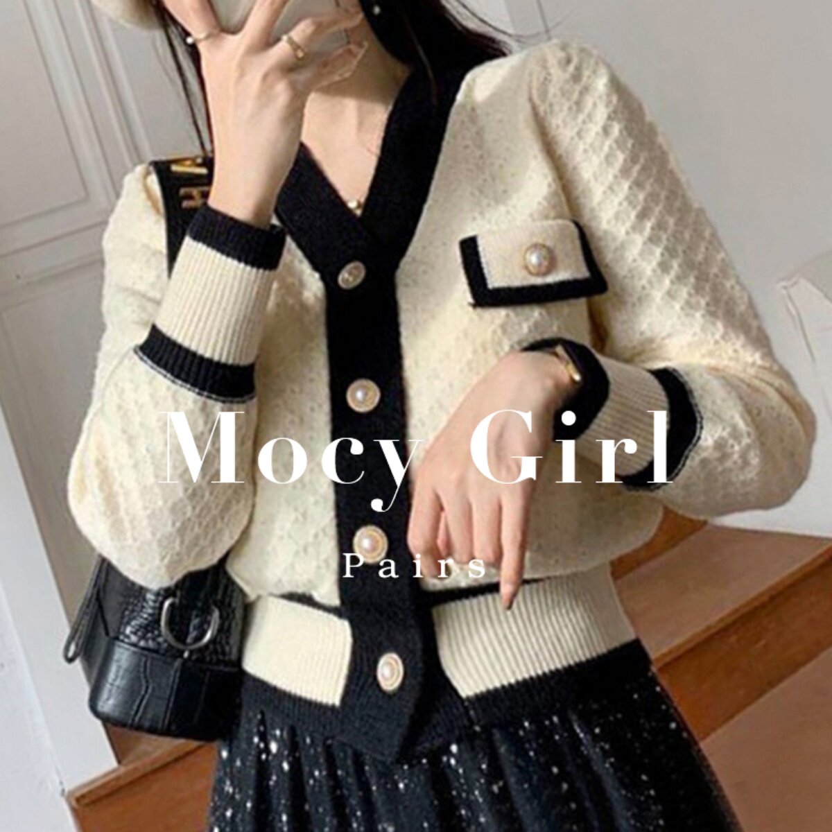 sandro asw small fragrant wind knitted sweater jacket women's 2022 autumn new French Korean style cardigan short sweater