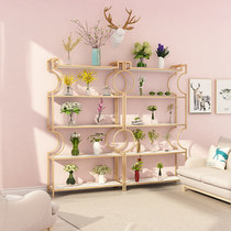 ins Nordic live room shelf bookshelf simple floor-standing partition display rack shoe rack flower rack cosmetics storage rack