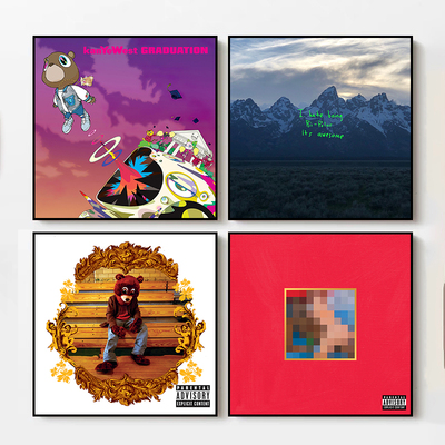 Обложка альбома Kanye West, подвесная картина KANYE, хип-хоп, рэпер, украшение для бара, подвесная картина в рамке, картина Kanye