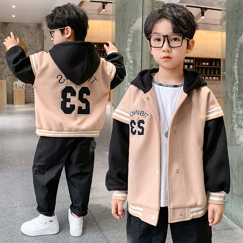 South Korean boy clothes spring clothes boy coat 2022 new foreign style baseball uniforms Children's spring and autumn season handsome boy blouses