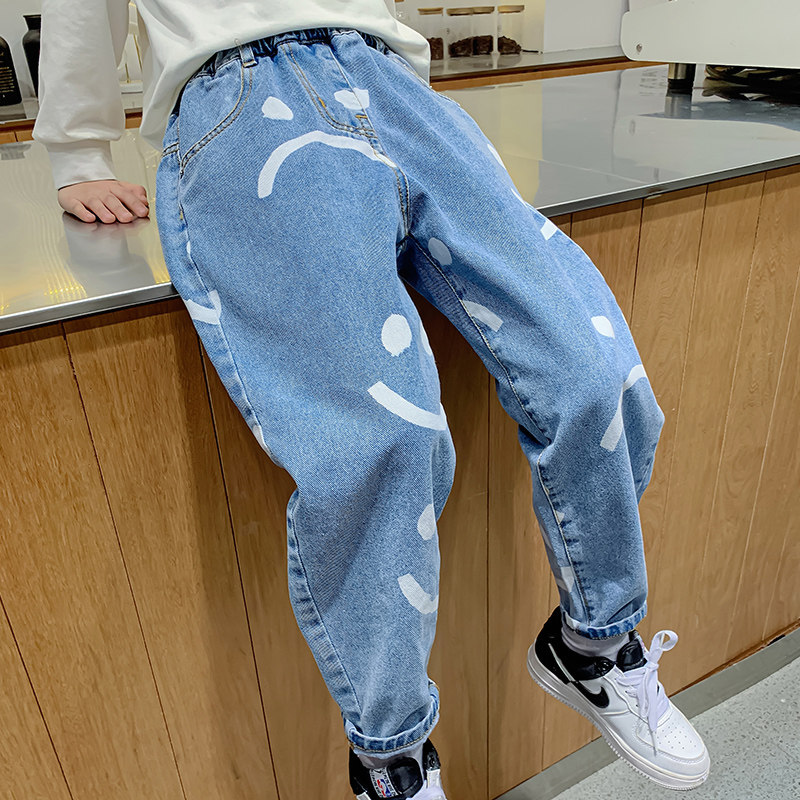 South Korean boy clothing boy Spring and autumn jeans 2022 new CUHK child Han version of the Spring Costume Boy Casual Pants