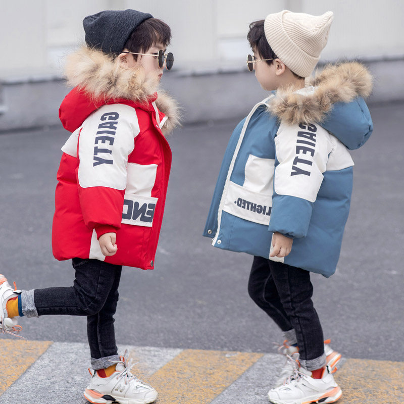 South Korean boy down cotton clothes 2022 New middle children plus suede thickened cotton uniforms Han version Winter cotton padded jacket