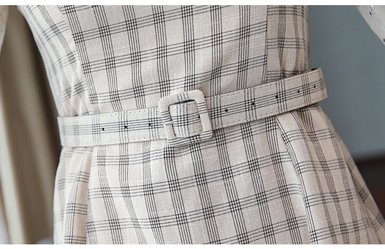 VK旗艦店 韓國風網紗拼接亮片波點格子復古長袖洋裝