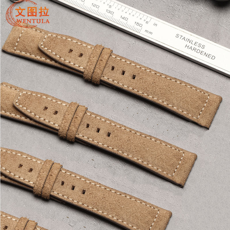 Ventura Substitute for Longines Spirit Pioneer L3.811 Watch with Genuine Leather Strap, Suede Leather, Men's Cowhide
