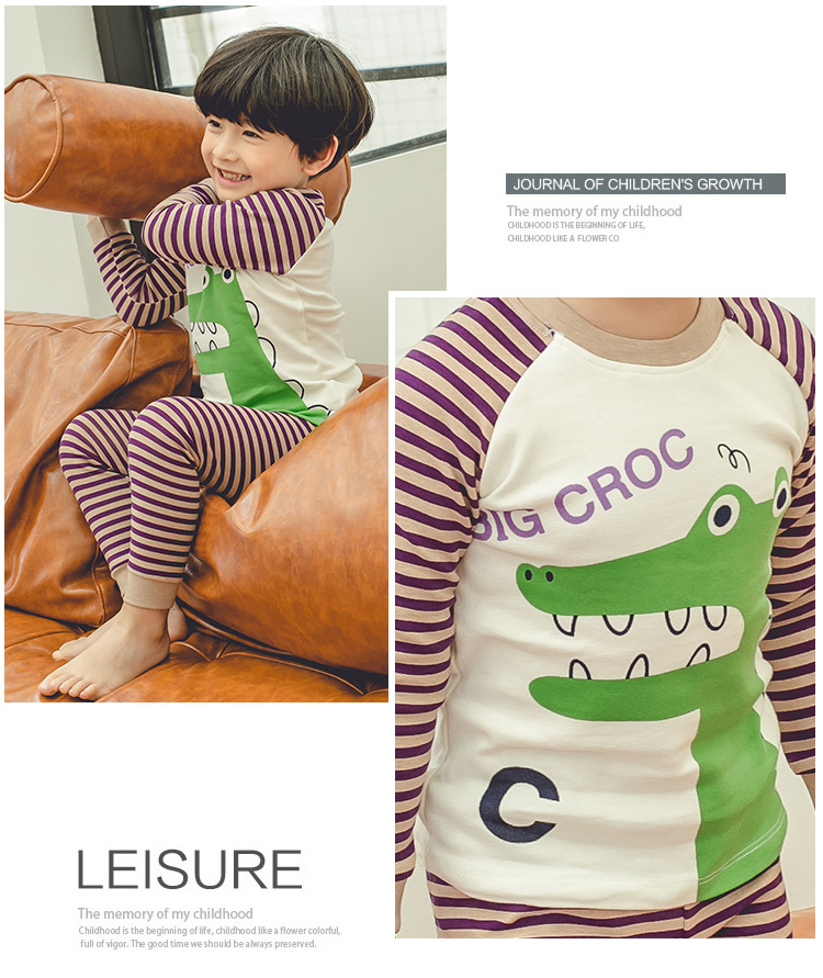 Bộ đồ lót trẻ em mới cho bé dịch vụ nhà mùa thu quần áo cotton cổ tròn ấm áp dày lên tuổi trai và gái shop quần áo trẻ em