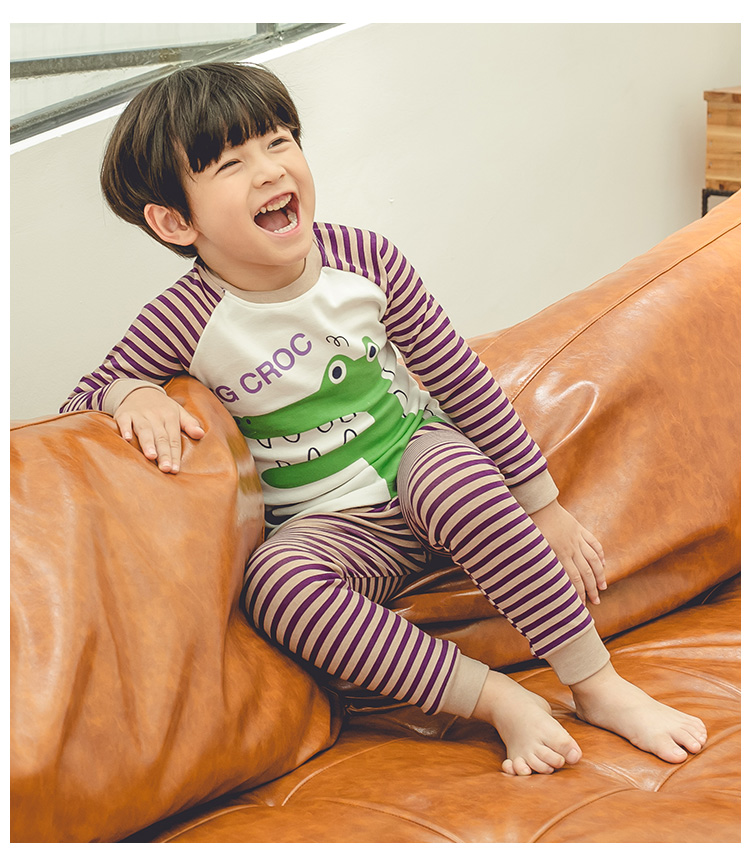 Bộ đồ lót trẻ em mới cho bé dịch vụ nhà mùa thu quần áo cotton cổ tròn ấm áp dày lên tuổi trai và gái shop quần áo trẻ em