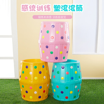 Kindergarten sensory training equipment plastic large rolling ring outdoor sports indoor childrens color drilling roller