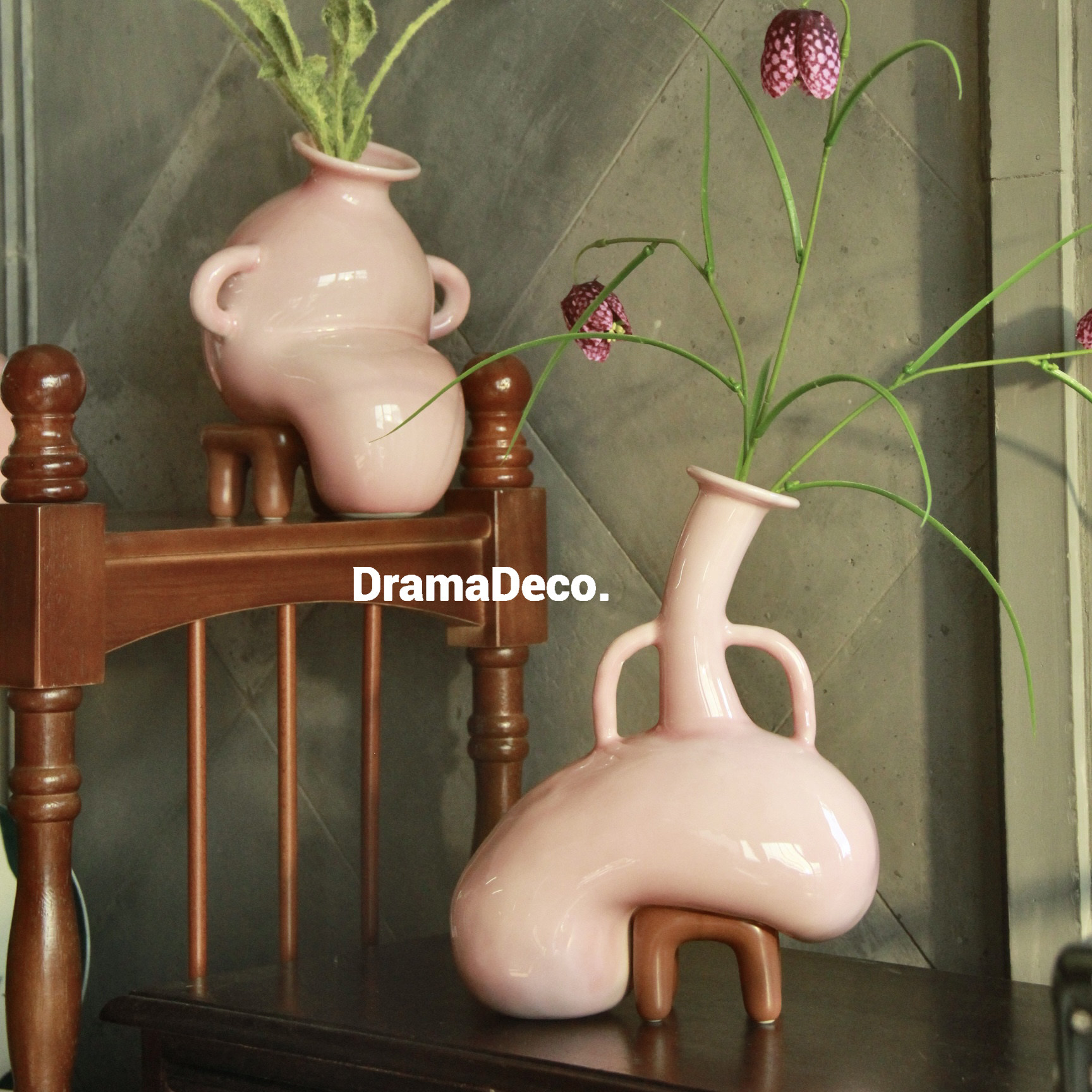 dramadeco/Ваза-табурет оригинальная керамическая ваза -ценное украшение, креативный подарок на день рождения