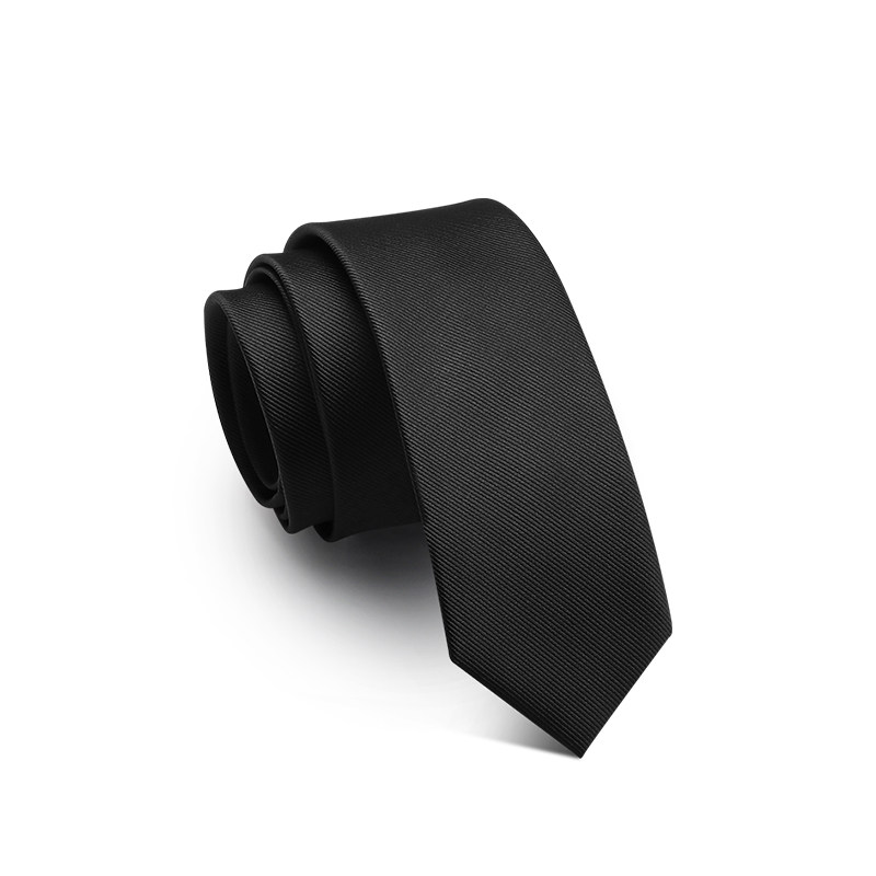 Black tie male tide student dress shirt professional marriage fine twill navy blue 6cm Korean version narrow hand hit female