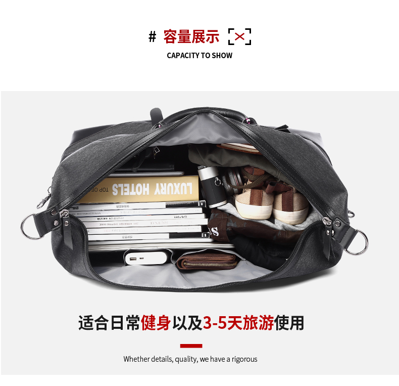 Tide thương hiệu du lịch công suất lớn túi xách nam xu hướng gói kinh doanh đơn giản du lịch ngắn khoảng cách hành lý túi du lịch ba lô nam - Túi du lịch túi đựng quần áo du lịch