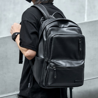 New Style Backpack, Men's Backpack, Large Capacity Short-Distance Travel Bag, Fashionable Leather School Bag, Commuter Computer Bag