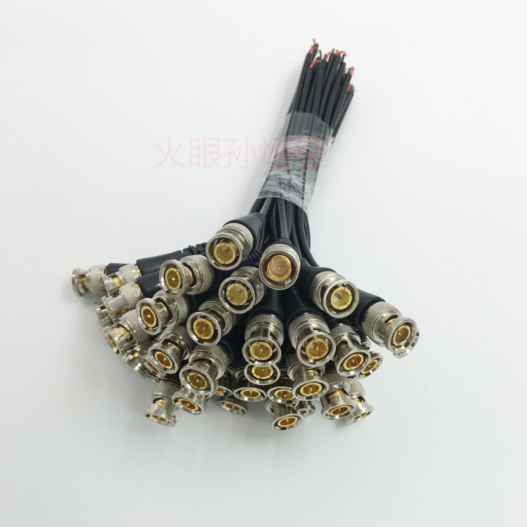 Monitor BNC joint with line Q9 male head 75-3 coaxial pure copper tail line BNC male finish line