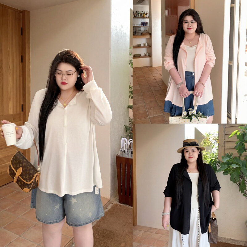 Fat Xiaoxiao Plus-Size Women's Clothing, Fat mm Summer Casual Simple Versatile Thin Lace-Up Knitted Cardigan Trendy 17842X Fat Xiaoxiao Plus-Size Women's Clothing, Fat mm Summer Casual Simple Versatile Thin Lace-Up Knitted Cardigan Trendy 17842X