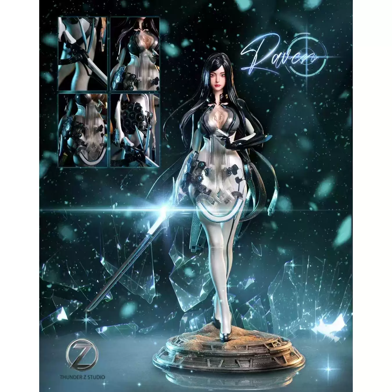 [Пятьдесят пять] GK Thunder Z Sword Star Raven 1/4 Overseas Purchasing Figure Model Limited Statue